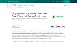 Dog Lovers Can Fetch Their New Best Friend at PuppySpot.com