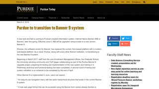 Purdue to transition to Banner 9 system - News - Purdue University