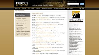 Purdue University - Hall of Music Productions - Upcoming Events