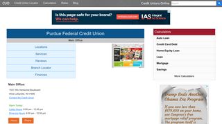 Purdue Federal Credit Union - West Lafayette, IN - Credit Unions Online