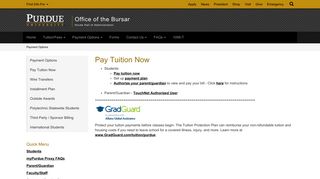 Pay Tuition Now - Office of the Bursar - Purdue University