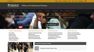 Student Portal - Office of Professional Practice - Purdue University