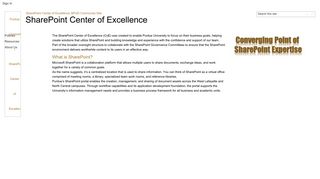 SharePoint Center of Excellence - Purdue University