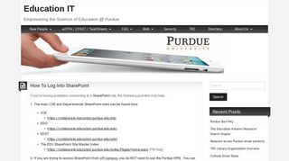 How To Log Into SharePoint - Education IT - Purdue University