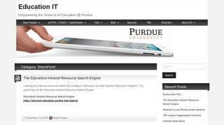 SharePoint – Education IT - Purdue University