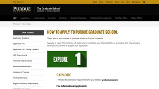 How to Apply - The Graduate School - Purdue University