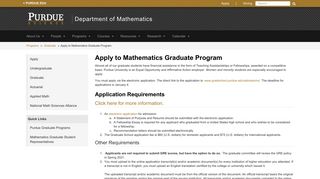 Apply to Mathematics Graduate Program - Department ... - Purdue Math