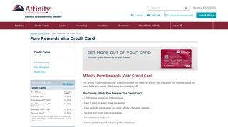 Pure Rewards Visa Credit Card: Affinity Federal Credit Union