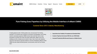 Pure Fishing Case Study - eMaint