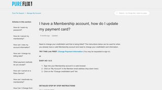 I have a Membership account, how do I update ... - Pure Flix Support