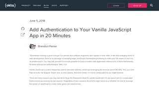 Add Authentication to Your Vanilla JavaScript App in 20 Minutes | Okta ...