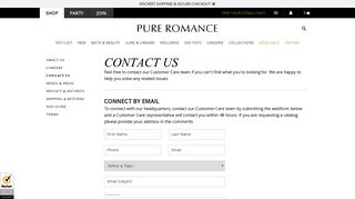 Contact Us | Questions & Comments | Pure Romance
