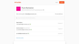 Pure Romance - email addresses & email format • Hunter - Hunter.io