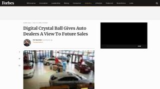 Digital Crystal Ball Gives Auto Dealers A View To Future Sales - Forbes
