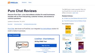 PureChat Reviews, Ratings, Pricing, and FAQs - The SMB Guide