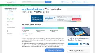 Access email.purehost.com. Web Hosting by PureHost - WebMail Login