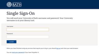 University of Bath Single Sign-on