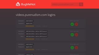 videos.purenudism.com passwords - BugMeNot