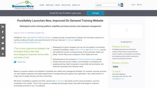 PureSafety Launches New, Improved On Demand Training Website ...