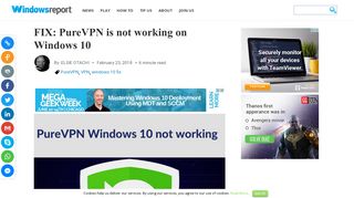 FIX: PureVPN is not working on Windows 10 - Windows Report
