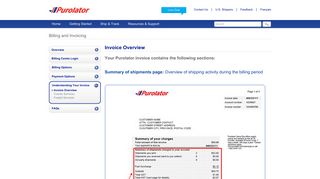 Purolator - Invoice Overview