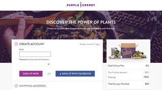 Account Creation | Purple Carrot