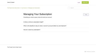 Managing Your Subscription – The Purple Carrot Help Center