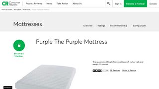 Purple The Purple Mattress Summary information from Consumer ...