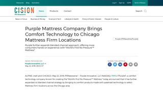 Purple Mattress Company Brings Comfort Technology to Chicago ...