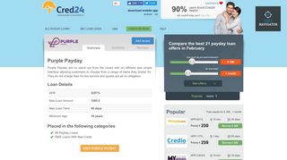 Purple Payday (Pingtree Limited) - Short Term Lender ... - Payday Loans