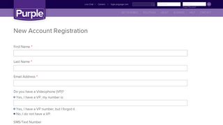 New Account Registration - Purple Communications