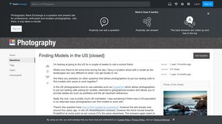 locations - Finding Models in the US - Photography Stack Exchange