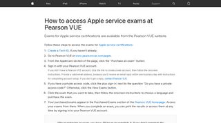 How to access Apple service exams at Pearson VUE - Apple Support