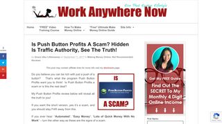 Is Push Button Profits A Scam? Hidden Is Traffic Authority! | Work ...