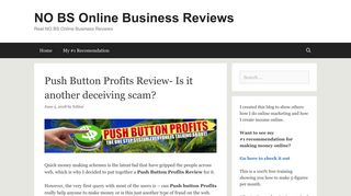 Push Button Profits Review | NO BS Online Business Reviews