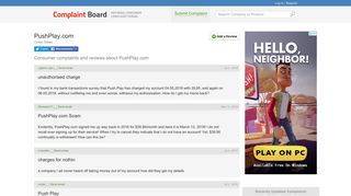 PushPlay.com - Complaint Board