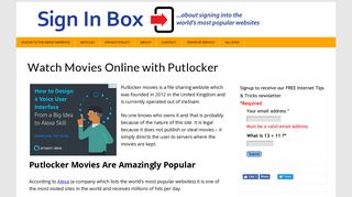 Putlocker Movies and How to Sign In for Free Best Pictures of the Year