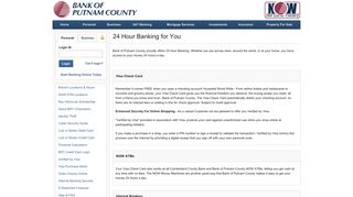 24 Hour Banking for You - Bank of Putnam County