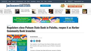 Regulators close Putnam State Bank in Palatka, reopen it as Harbor ...