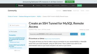 Create an SSH Tunnel for MySQL Remote Access - Linode
