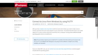 Connect to Linux from Windows by using PuTTY - Rackspace Support
