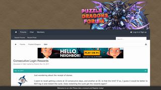Consecutive Login Rewards | Puzzle & Dragons forum