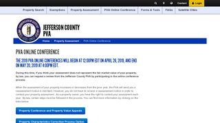PVA Online Property Conference | Jefferson County PVA