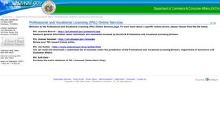 Professional and Vocational Licensing (PVL) Online ... - Hawaii.gov