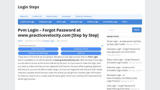 Pvm Login – Forgot Password at www.practicevelocity.com [Step by ...