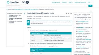 Create PVS SSL Certificates for Login (PVS) - Nessus Documentation