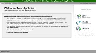 Prairie Valley School Division - Employment Application