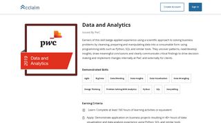 Data and Analytics PwC - Acclaim