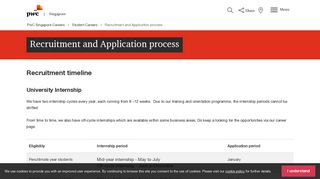 Recruitment and Application process - PwC