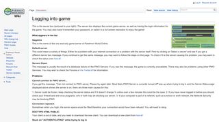 Logging into game - Pokemon World Online Wiki